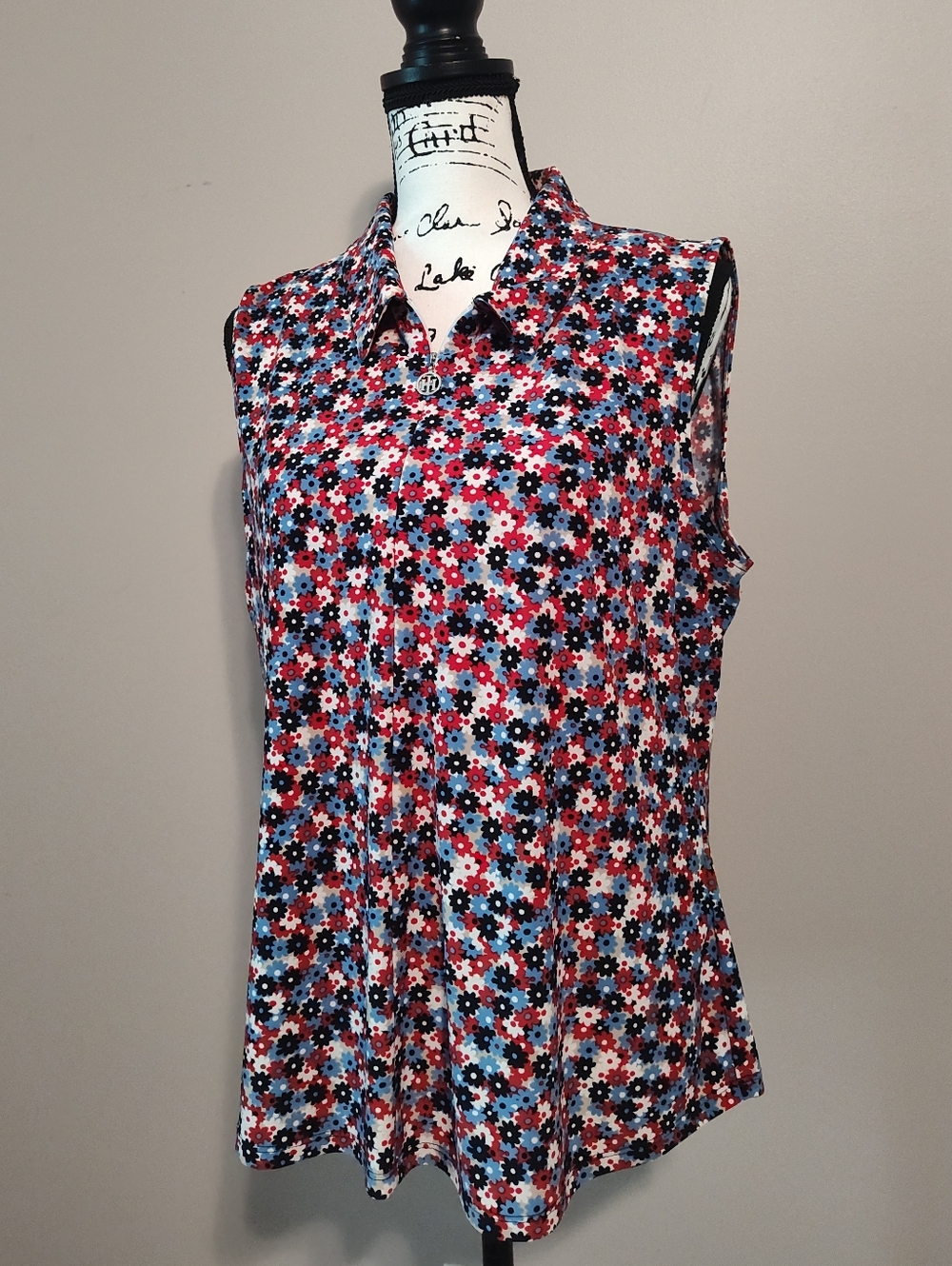 Tommy Hilfiger Floral Sleeveless Collared Top